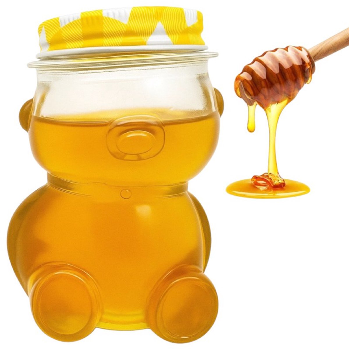 Glazen honingpot muis 300 ml met deksel - Ideaal voor jam en geschenken