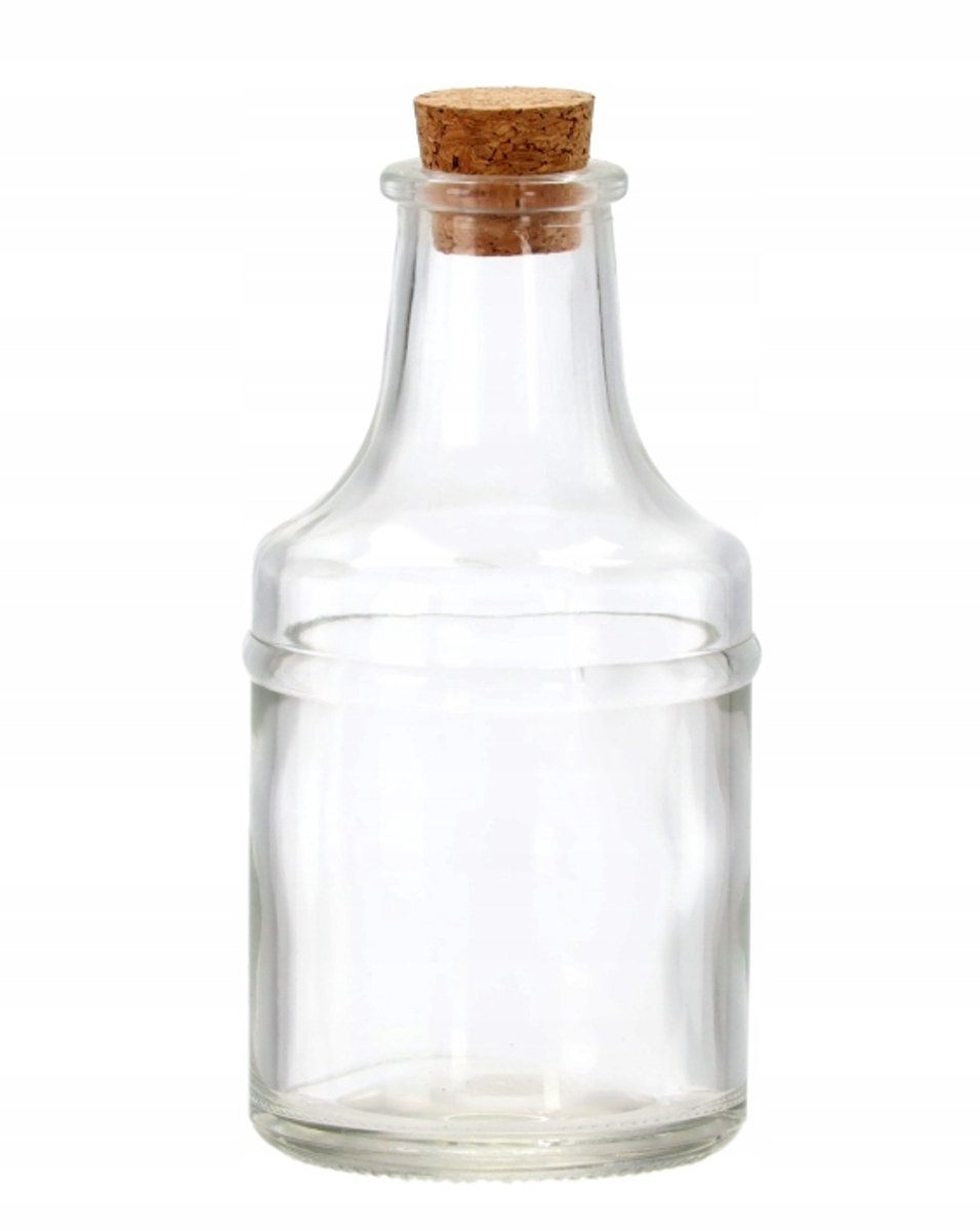 Glazen Fles 200ml met Kurk voor Olie en Azijn