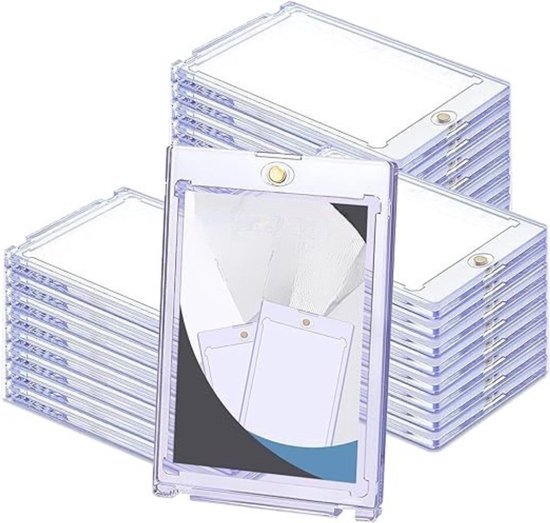 Wigearss 10 Stück 35PT Magnetischer Kartenhalter UV-Schutz-Transparent Karten Rahmen Kartenhüllen Schutzhüllen für Pokemon Booster Pack
