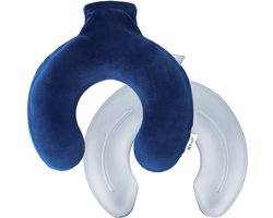 Kufl Blauwe PVC Nekkruik met Fleece Hoes - Ergonomische U-Vorm - Geurloos - Grote Vulopening