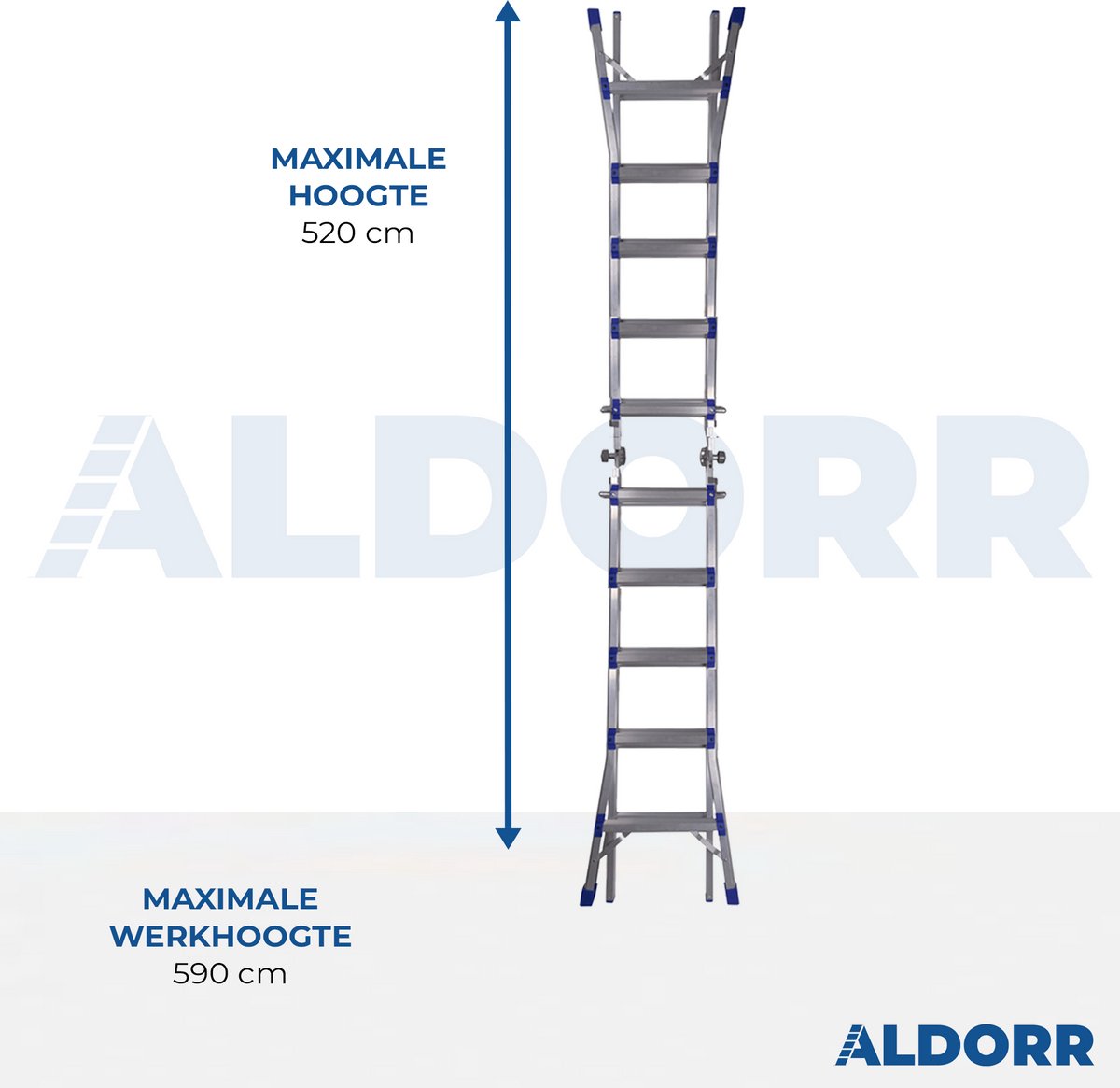 ALDORR Home - Multiladder Uitschuifbare Vouwladder 4x5 - 5,20 meter – foto 8