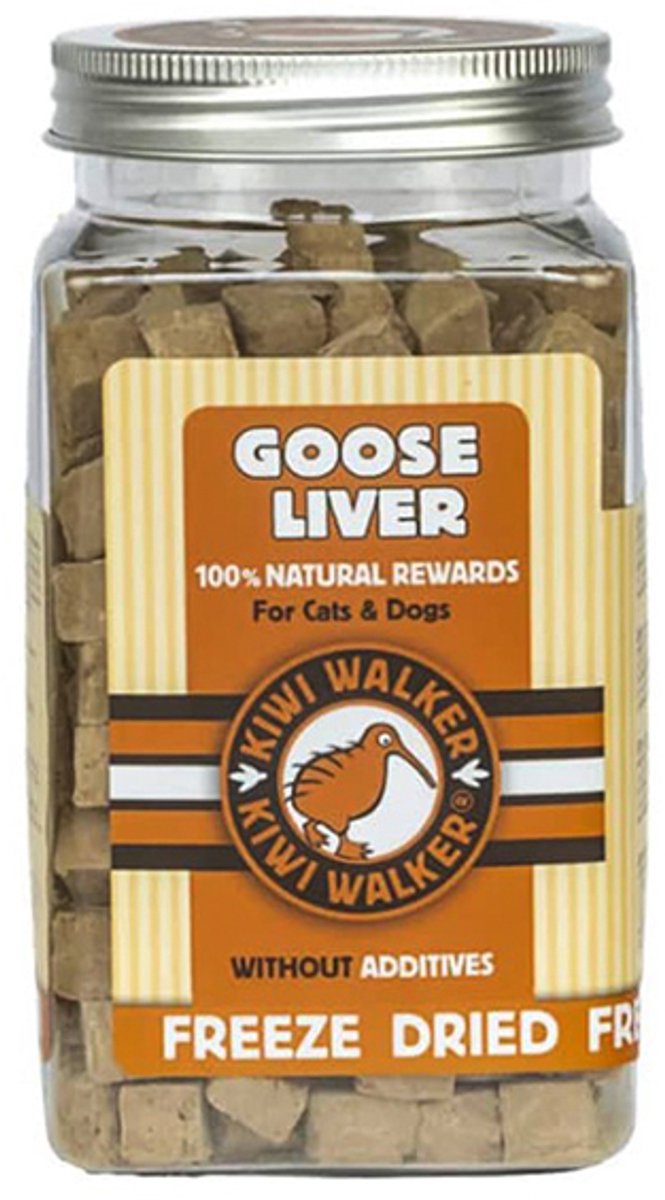 Kiwi Walker - hond en kat snack - goose liver - gevriesdroogd - 100% natuurlijke beloning - géén additieven - 120 gr
