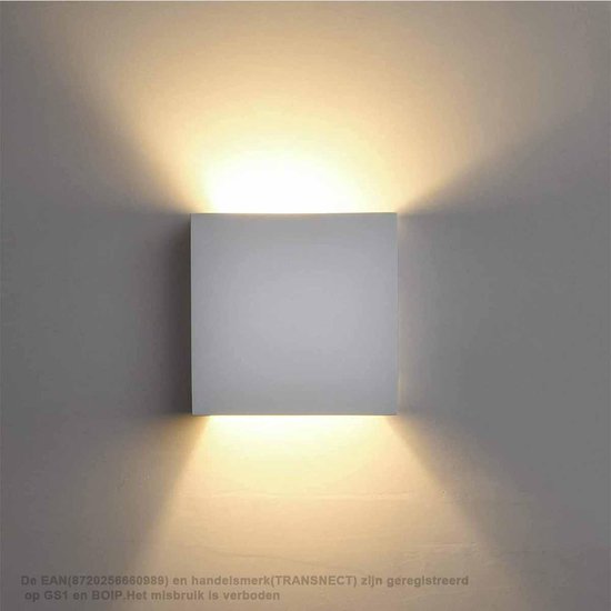 Wandlamp Binnen - LED - 10W - 3000K Up en Down licht - voor Woonkamer, Slaapkamer, Hal - Warm Wit
