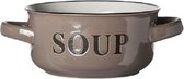 Bol à soupe Cosy & Trendy - Grijs - 13,5xh6,5cm - "Soupe" - 47cl - Céramique - (lot de 6) et Yourkitchen E-cookbook Delicious Tasty Recipes