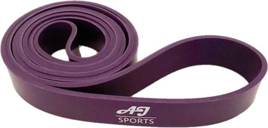 Een paarse AJ-Sports weerstandsband.