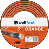 Cellfast ATSV ™ tuinslang 5-laags slang Waterslang tricot stof UV-bestendig 24 bar barstdruk (1/2 "50m) Oranje