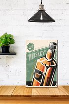 3D Retro hout Poster Kleine Whisky