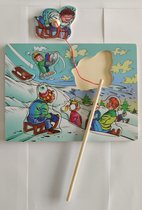 Hengelspel voor kinderen - Hengelpuzzel - Puzzel met magnetische hengel - Winter / Sneeuw thema - 4 delig