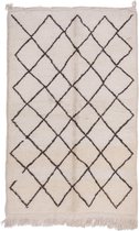 Traditioneel Berber vloerkleed ''Beni Ourain'' - 150 x 230 cm - Handgeknoopt, hoogpolig tapijt