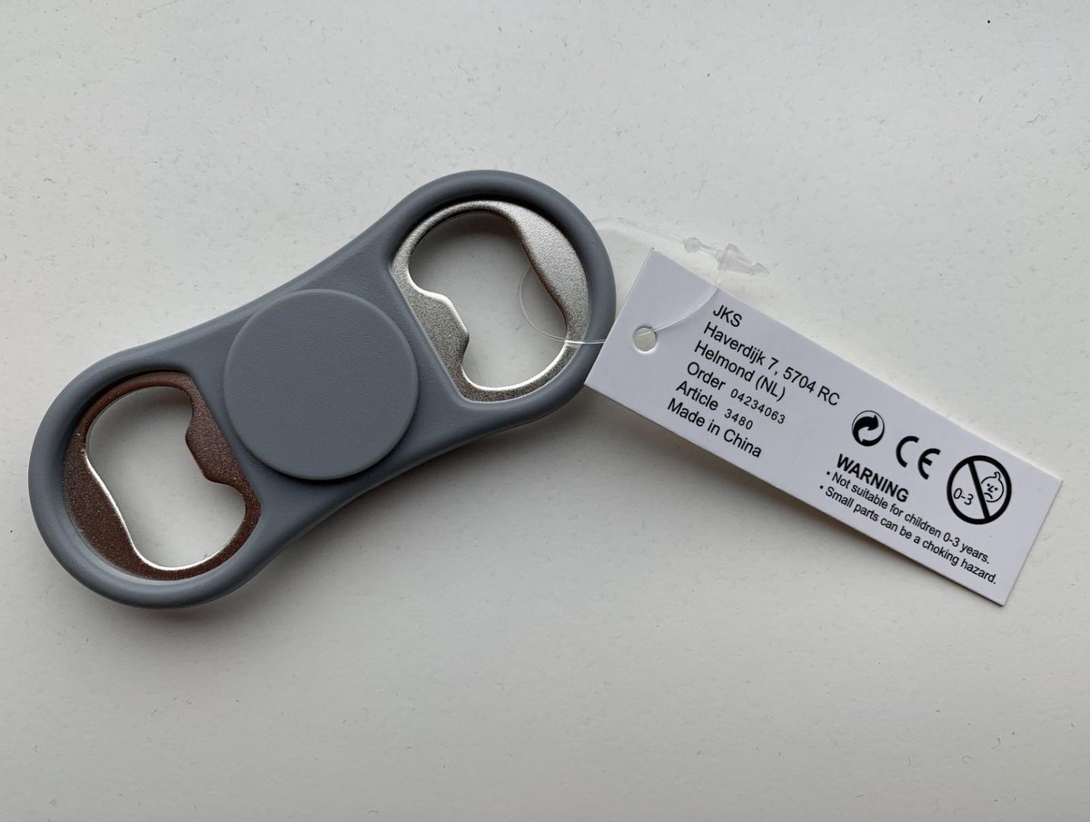 Fidget spinner - bieropener - grijs - flesopener - fidgetspinner - opener