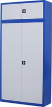 Bovenkast draaideurkast, kantoorkast, archiefkast  | 46.5x120x43.5 cm | Blauw/grijs| DKP-111