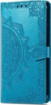 Bloem mandala blauw agenda book case hoesje Samsung Galaxy A12