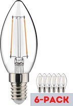 LED.nl Decoratieve Filament LED Kaarslamp met kleine E14 fitting - Voordeelverpakking - 6 lampen