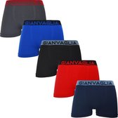 Gianvaglia 5 pack Boxershorts Microfiber Naadloos effen multicolor M / L