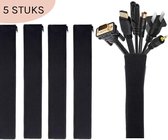 Lumito Kabel Organiser - 5 Stuks Kabel Management - Kabel Houder - Kabelbeschermer - Kabel Clips - Voor Bureau en TV + GRATIS Kabel Binders - Zwart