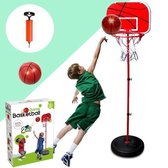 Basketbalpaal - Basketbalring met standaard - Basketbalring op voet - Basket voor kinderen - Basketbalring voor Kinderen - Compleet met Bal en Ballenpomp - 80 tot 118 cm