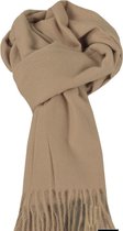 sjaal Dunne -warme- Taupe -Cashmere- met franmjes