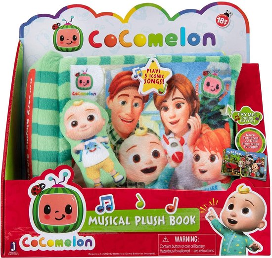 Cocomelon - Musical Peluche Boek - Nursery Rhyme Singing Time