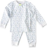 Little Label Pyjama Meisjes - Maat 98-104 - Vlindertjesprint Blauw - Zachte BIO Katoen