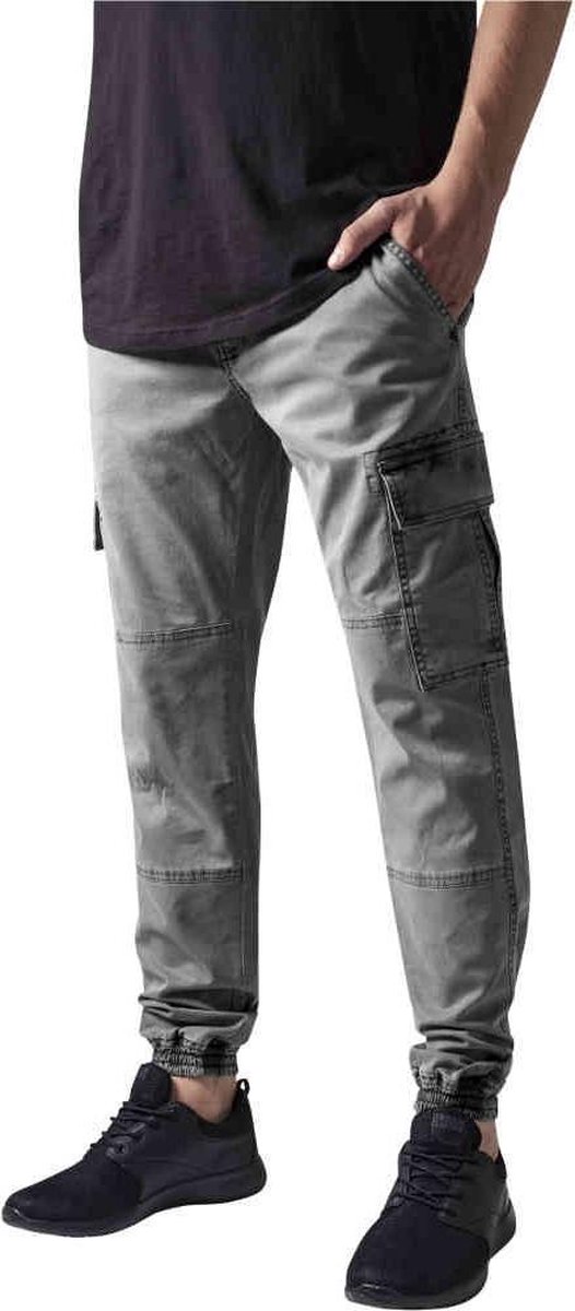 Urban Classics Washed Cargo Twill Jogging Heren Cargobroek – W38L32 Grijs