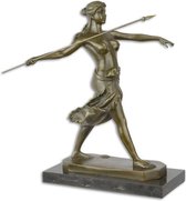 Bronzen beeld - Amazone Krijgster - Topless dame - 29,6 cm hoog