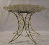 Tuintafel - Gietijzeren tafel - Wit - 77 cm hoog