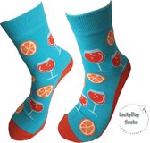 Verjaardag cadeau - Spritz Sokken - Leuke sokken - Vrolijke sokken - Luckyday Socks - Sokken met tekst - Aparte Sokken - Socks waar je Happy van wordt - Maat 36-41