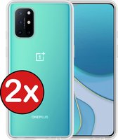 OnePlus 8T Hoesje Siliconen Case Transparant Cover - OnePlus 8T Hoes Cover Hoesje Siliconen - Transparant - 2 PACK