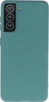 Lunso - Softcase hoes -  Samsung Galaxy S21 - Army Groen