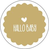 sticker Hello Baby sluitzegels cadeausticker geboorte kaartje 12 stuks