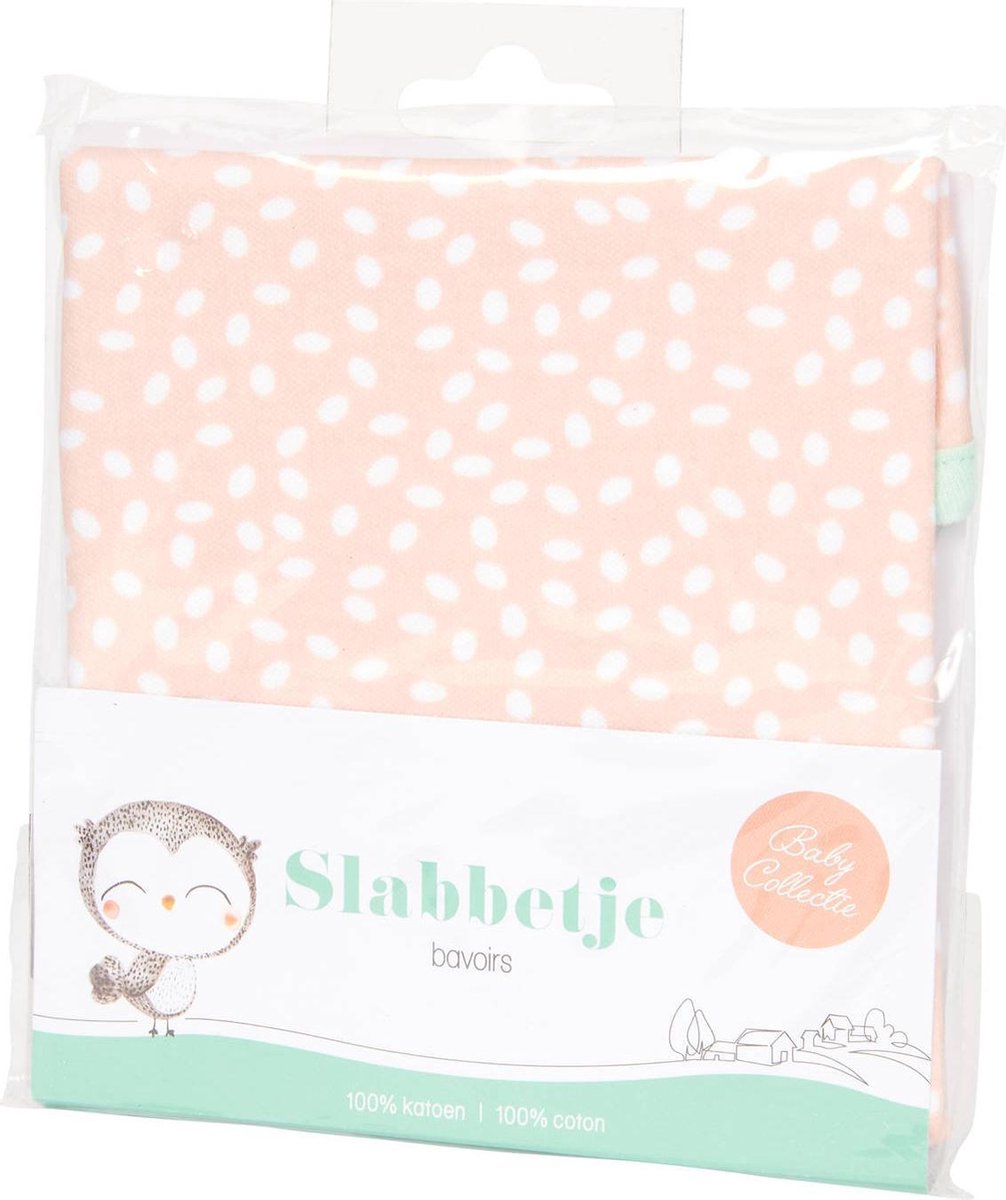 Goedkoopste Slabbetje Roze Met Witte Stipjes - Roze / Wit - Katoen - One Size