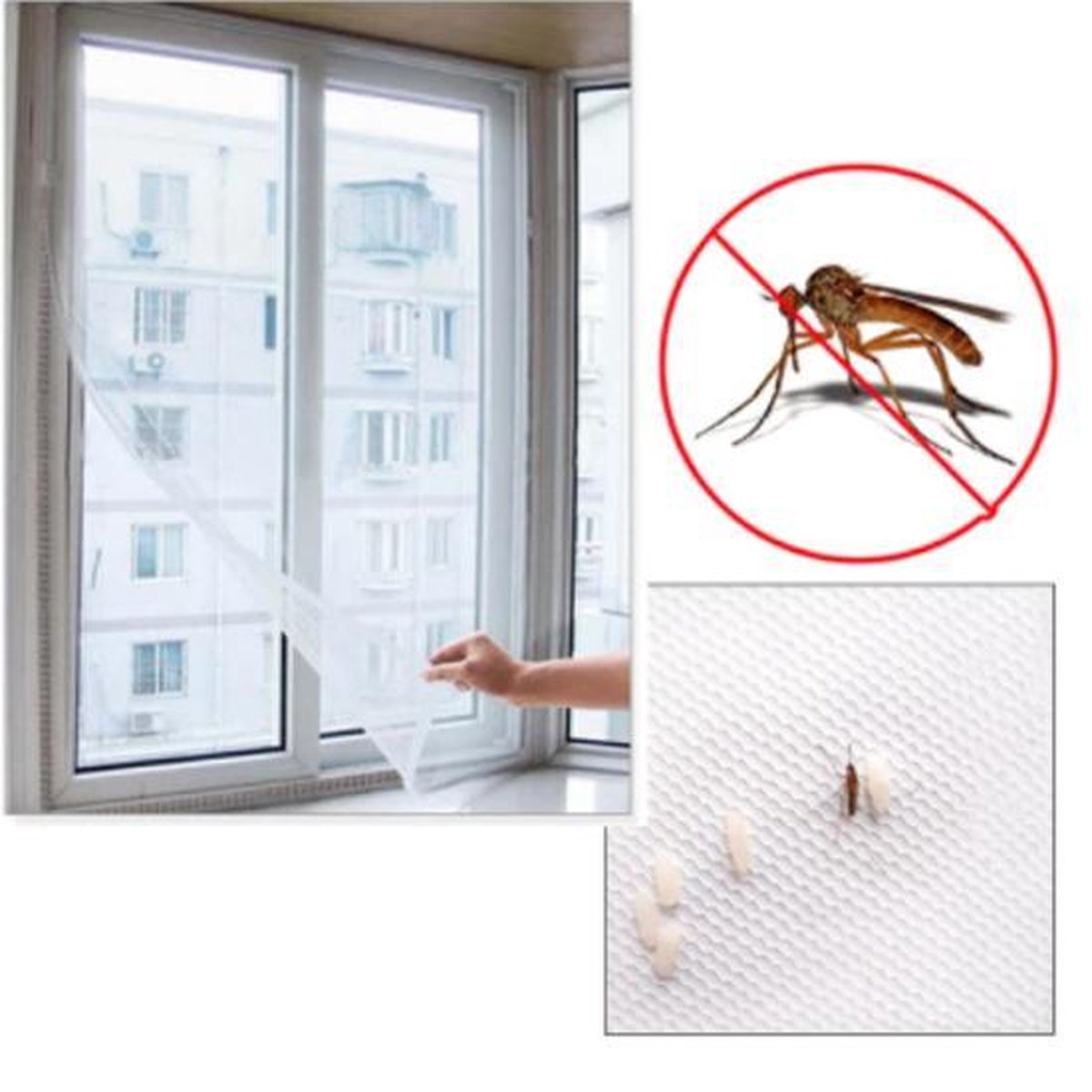 2 Pièces Moustiquaire Fenêtre,130 cm x 150 cm Filet Écran Insecte  Moustiques Filet Moustiquaire pour Fenêtre Contre Les Insectes avec 2  Rouleaux de