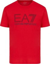 EA7 Emporio Armani T-Shirt - T-Shirt Ronde Hals - Rood - Maat XS