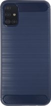 BMAX Carbon soft case hoesje geschikt voor Samsung Galaxy A51 / Soft cover / Telefoonhoesje / Beschermhoesje / Telefoonbescherming - Blauw