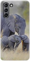 ADEL Siliconen Back Cover Softcase Hoesje voor Samsung Galaxy S21 Plus - Olifant Familie