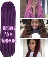 Faux Locs Braids Hair Braiding Hair Crochet Hair Dreads klitvrij handmade paars