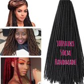 Faux Locs Braids Hair Braiding Crochet Hair Dreads klitvrij handmade zwart