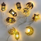 Eid Mubarak- islamitische thema decoratieve LED-verlichting Ramadan combinatie - 10 lampjes - werkt op batterij - 1.65m