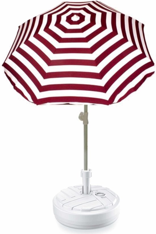 twijfel Hobart Haiku Rood gestreepte lichtgewicht strand/tuin basic parasol van nylon 180 cm +  vulbare... | bol.com