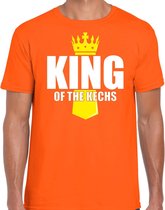 Koningsdag t-shirt King of the Kechs met kroontje oranje - heren - Kingsday outfit / kleding / shirt S