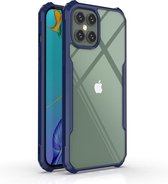 iPhone 12 Pro Max Hoesje - Super Protect Slim Bumper - Back Cover - Blauw/Transparant