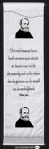 William James - Wanddoek - Wandkleed - Wanddecoratie - Muurdecoratie - Spreuken - Meditatie - Filosofie - Spiritualiteit - Wit Doek - Zwarte Tekst - 35 x 122 cm.
