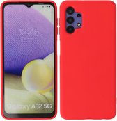 Hoesje Geschikt voor Samsung Galaxy A32 5G - Fashion Telefoonhoesje Backcover - Siliconen Hoesje - Rood