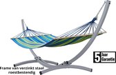 Hangmat met SPREIDSTOK en standaard – 2 persoons – VERZINKT METALEN frame tot 220 kg -WEERBESTENDIG- Grande Premium