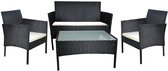 Loungeset - Tuinset - Tuinmeubelen - Design wicker tuinset - met kussens - 4 persoons