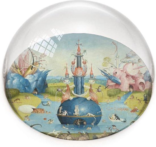 Glazen bolle presse papier, Jheronimus Bosch, Tuin der Lusten