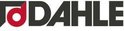 Dahle logo: zwart met rode cirkel.