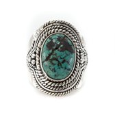 Edelsteen Ring Turkoois 925 Zilver “Defira” (Maat 17)