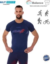 Brubeck Vêtements de sport Hommes - Chemise de course / chemise de sport Air Pro - Cool by Nilit® Breeze - Blauw - M