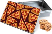 Koektrommel Pizza Party Rechthoek - Bewaarblik 20x13x5 cm